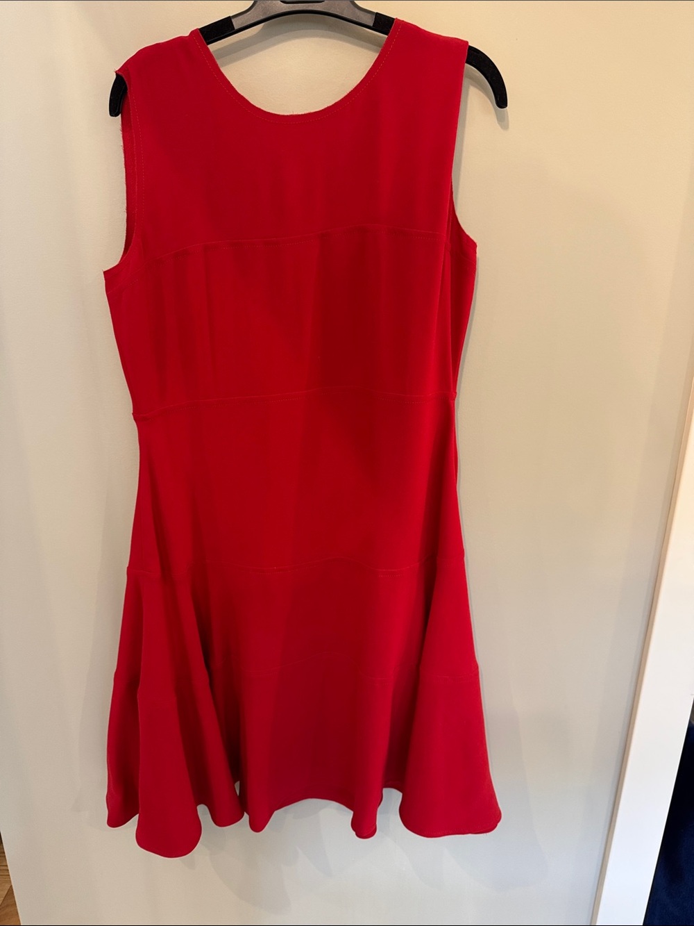 Prada Red Sleeveless Midi Fit-and-Flare Dress